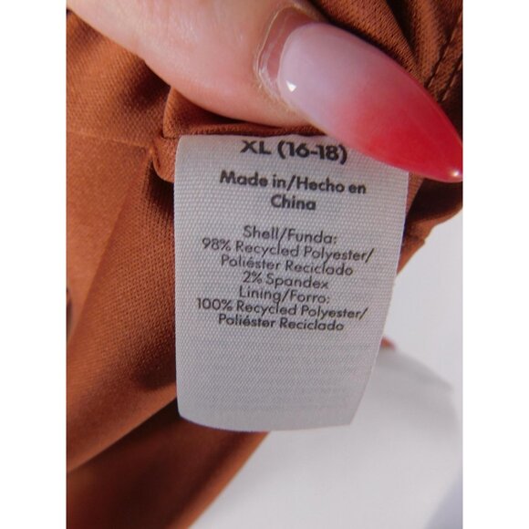 No Boundaries Dress Womens XL Rust Pink Floral Maxi Spaghetti Strap Tie Front - Picture 10 of 11